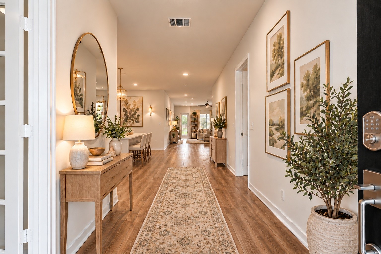 Virtually staged entry.