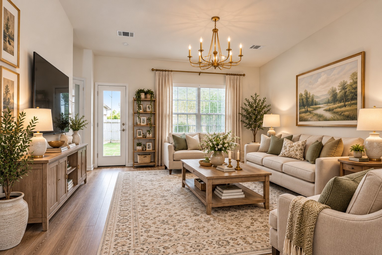 Virtually staged living room