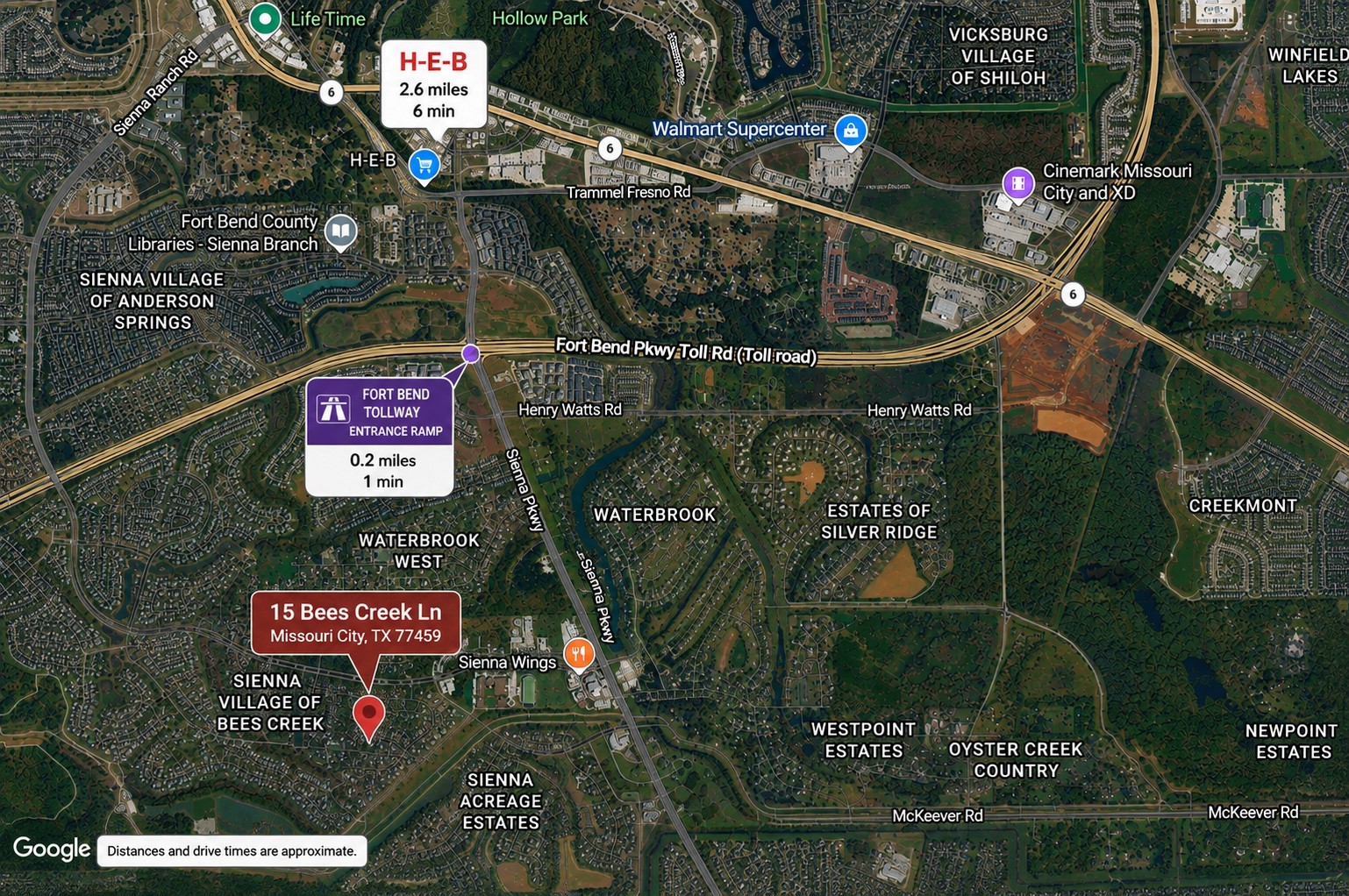 Located at the front of Sienna means easy access to stores and major roads.