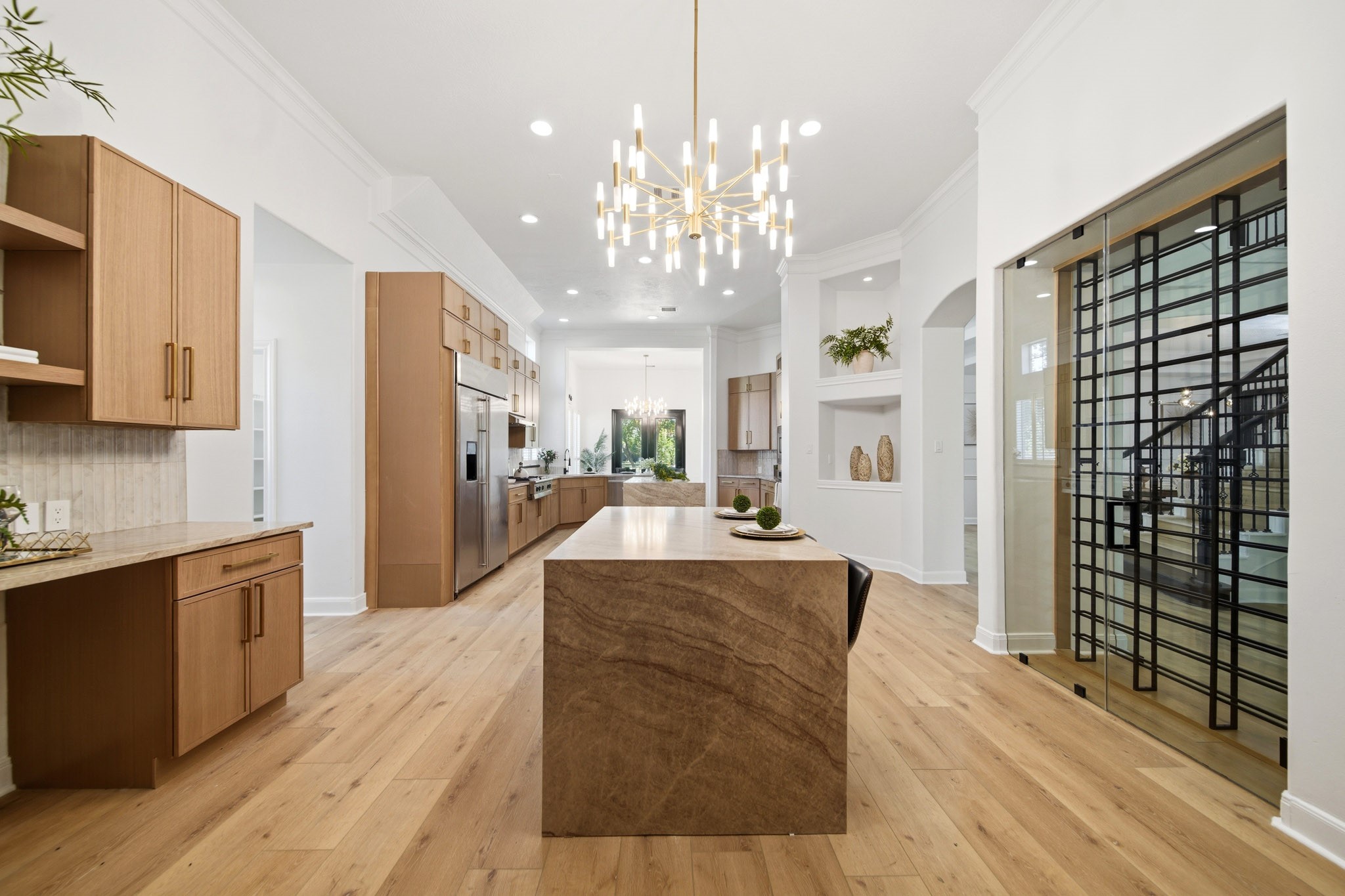 Gourmet kitchen featuring high-end appliances, abundant prep space, and elegant design.