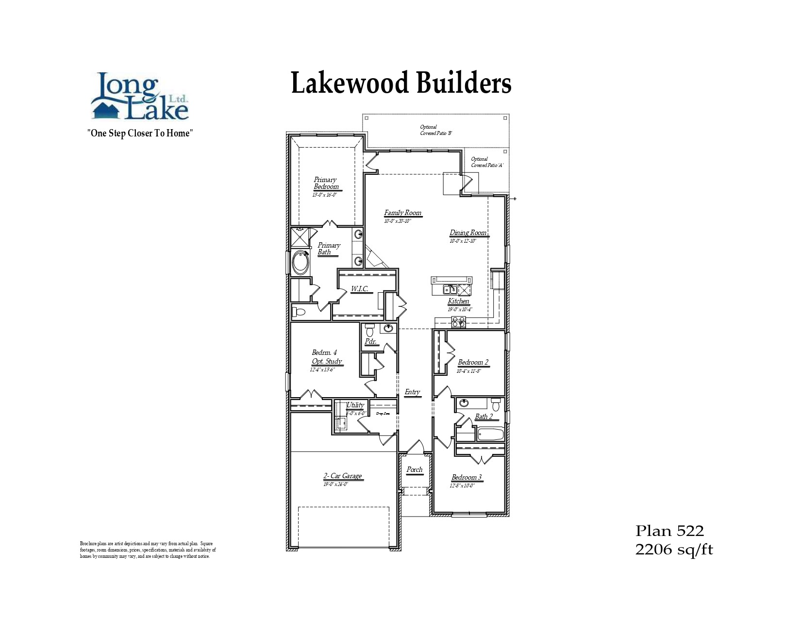 Plan 522 offers 4 bedrooms, 2 full baths, and over 2,200 sqft of living space.