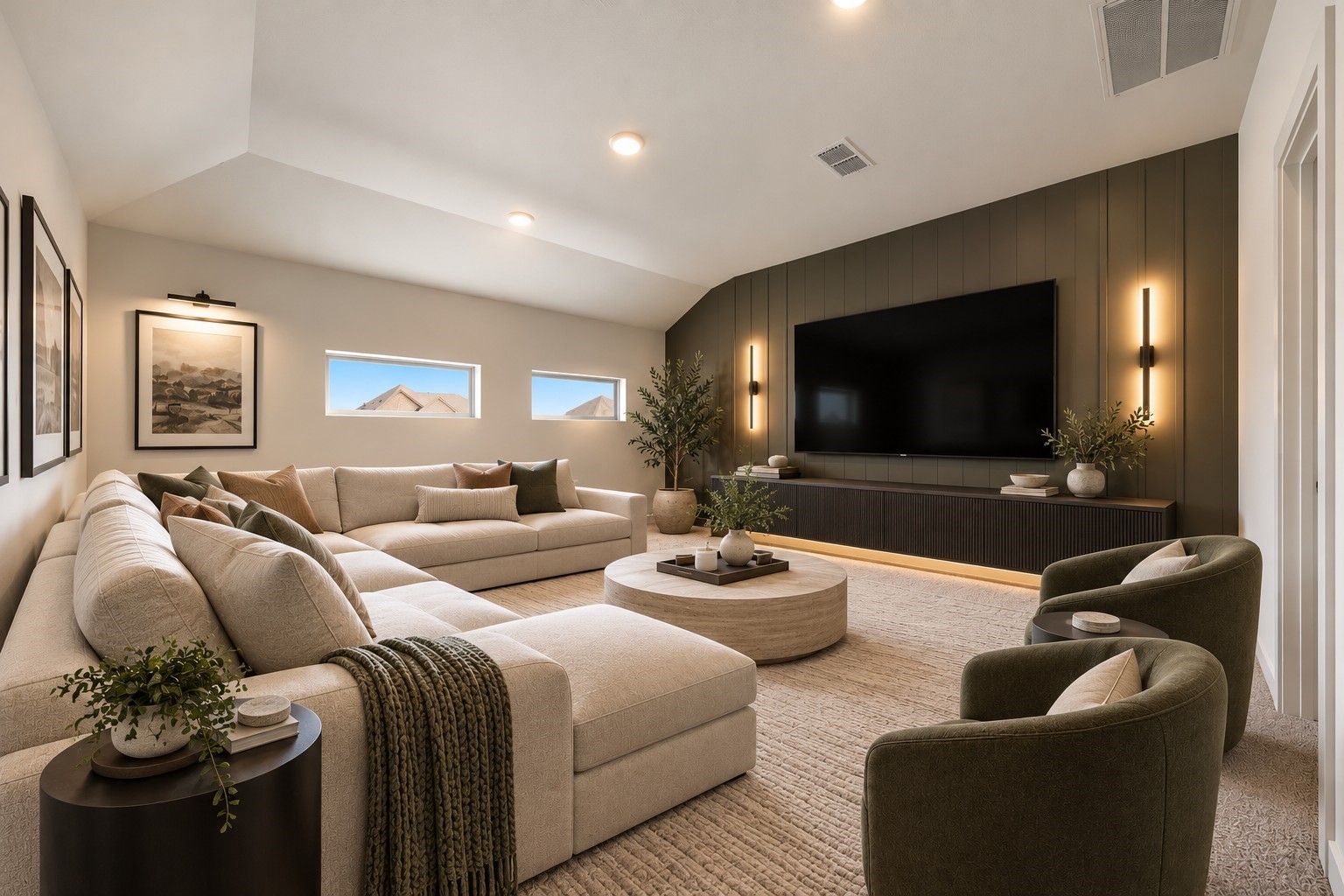 Cozy Flex Room Virtually Staged & Ready for Entertainment