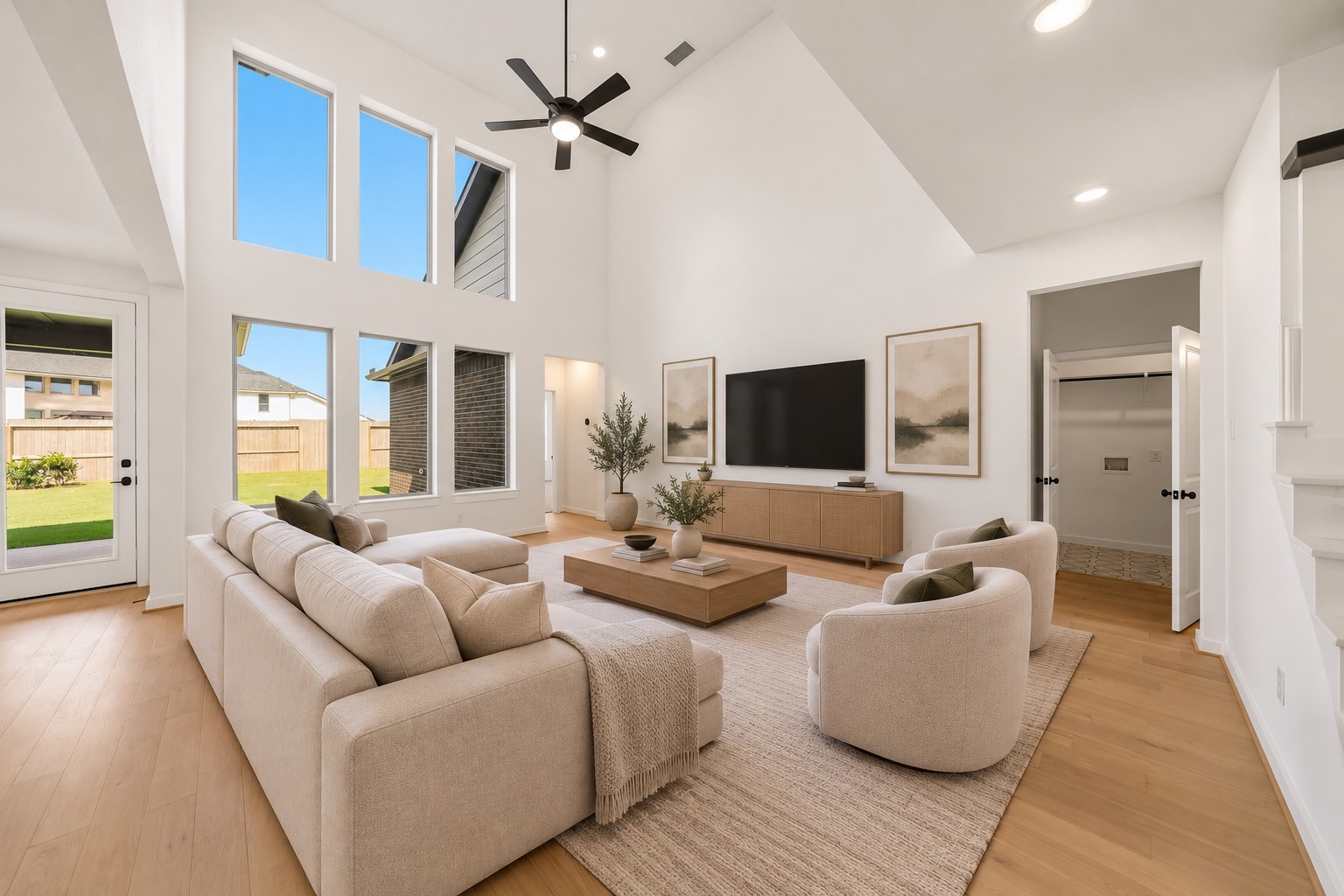 Hey Chat, Create Virtual Staging For This Dream Family Room Perfect for Entertaining Hey Chat, Create Virtual Staging For This Dream Family Room Perfect for Entertaining