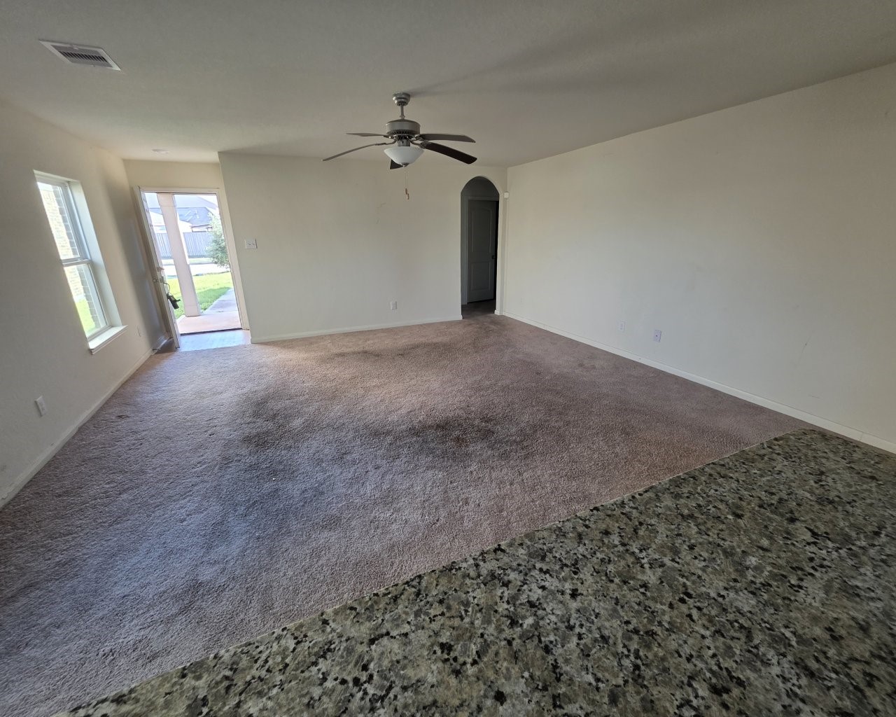 View from the kitchen to the living room