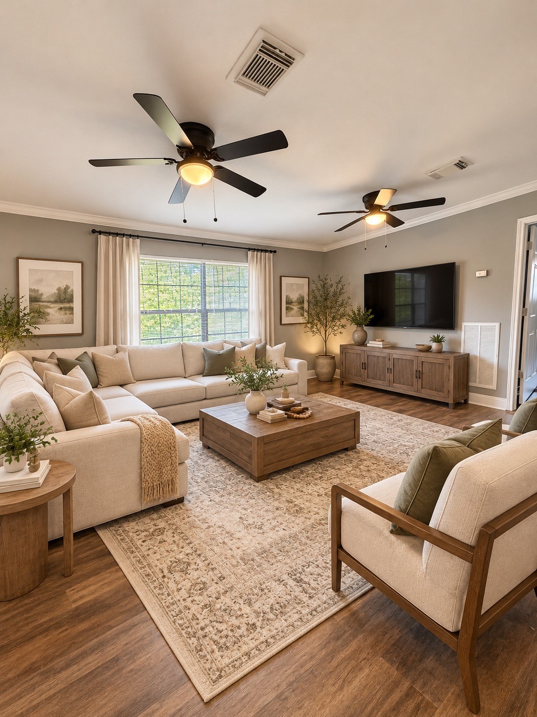 Living room staged.