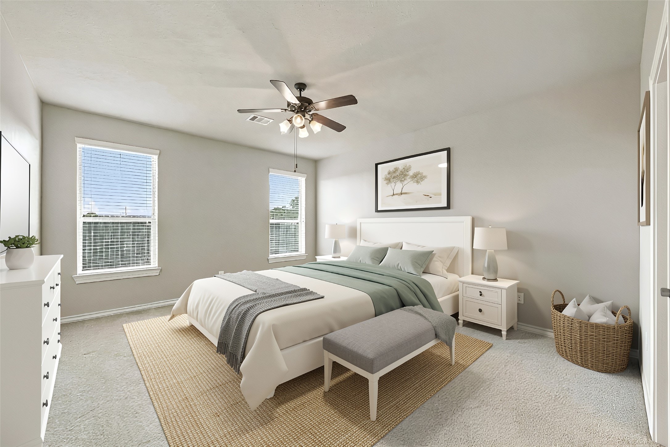 Primary bedroom- Virtually staged