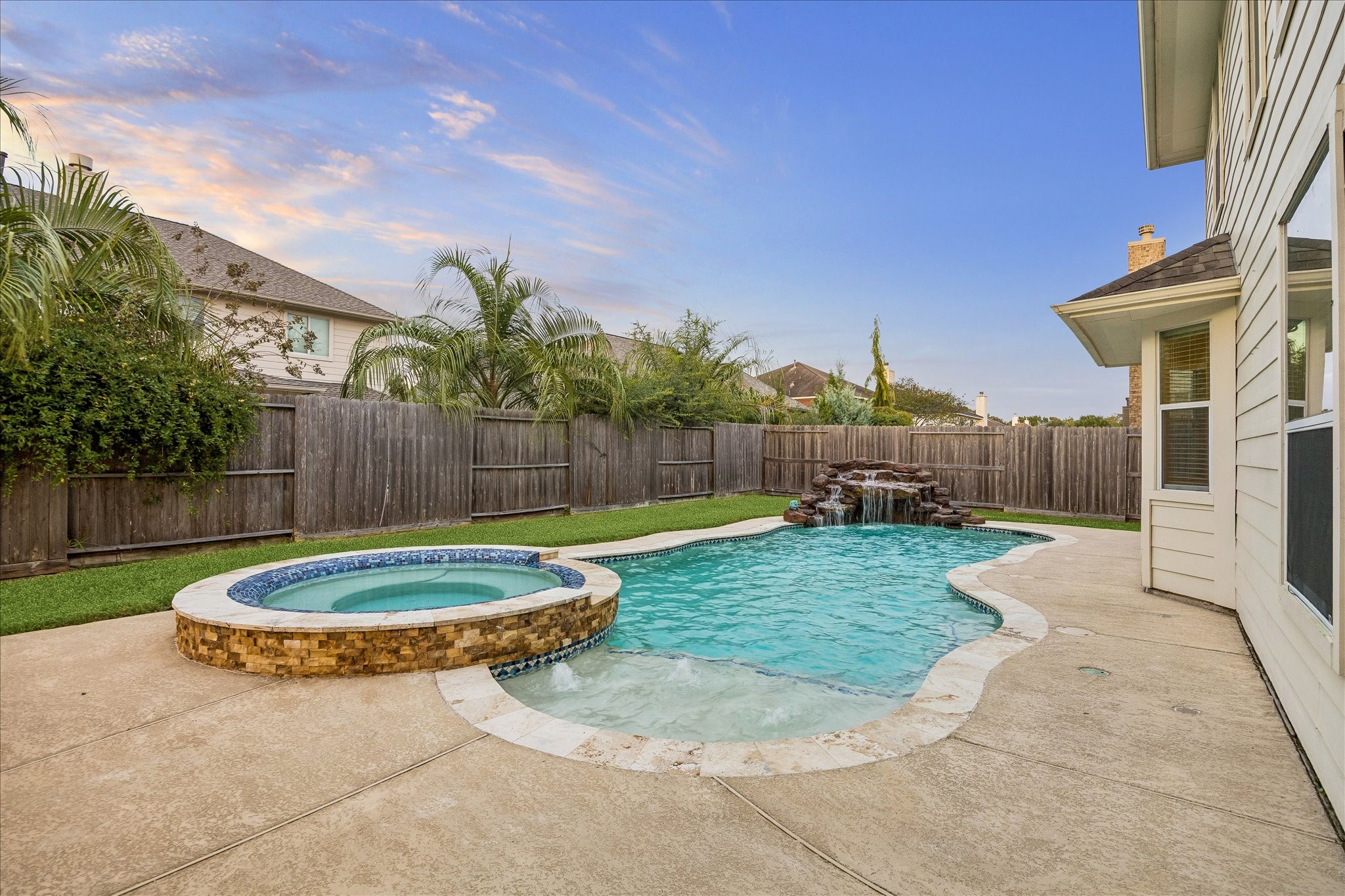 Outdoor pool & spa.