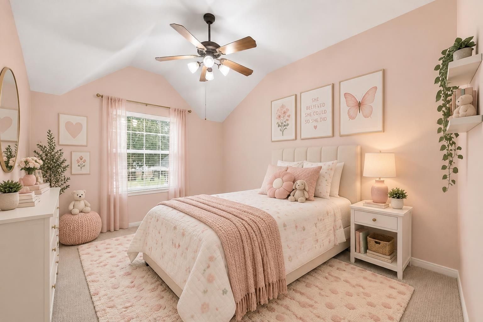 Large secondary bedroom, virtually staged