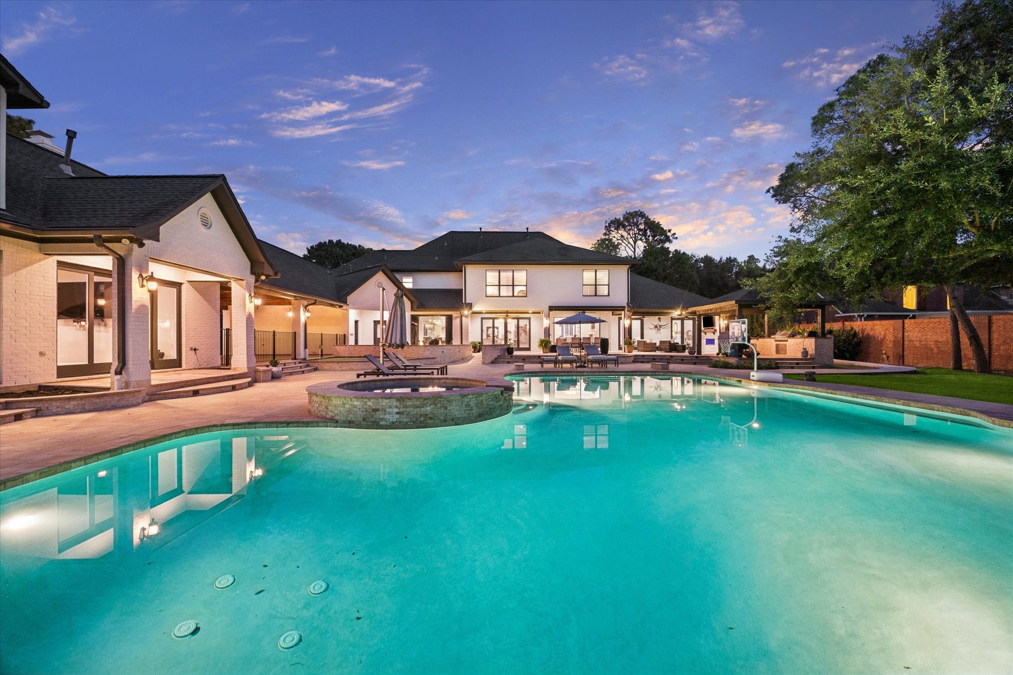 View from the pergola of this stunning oasis.