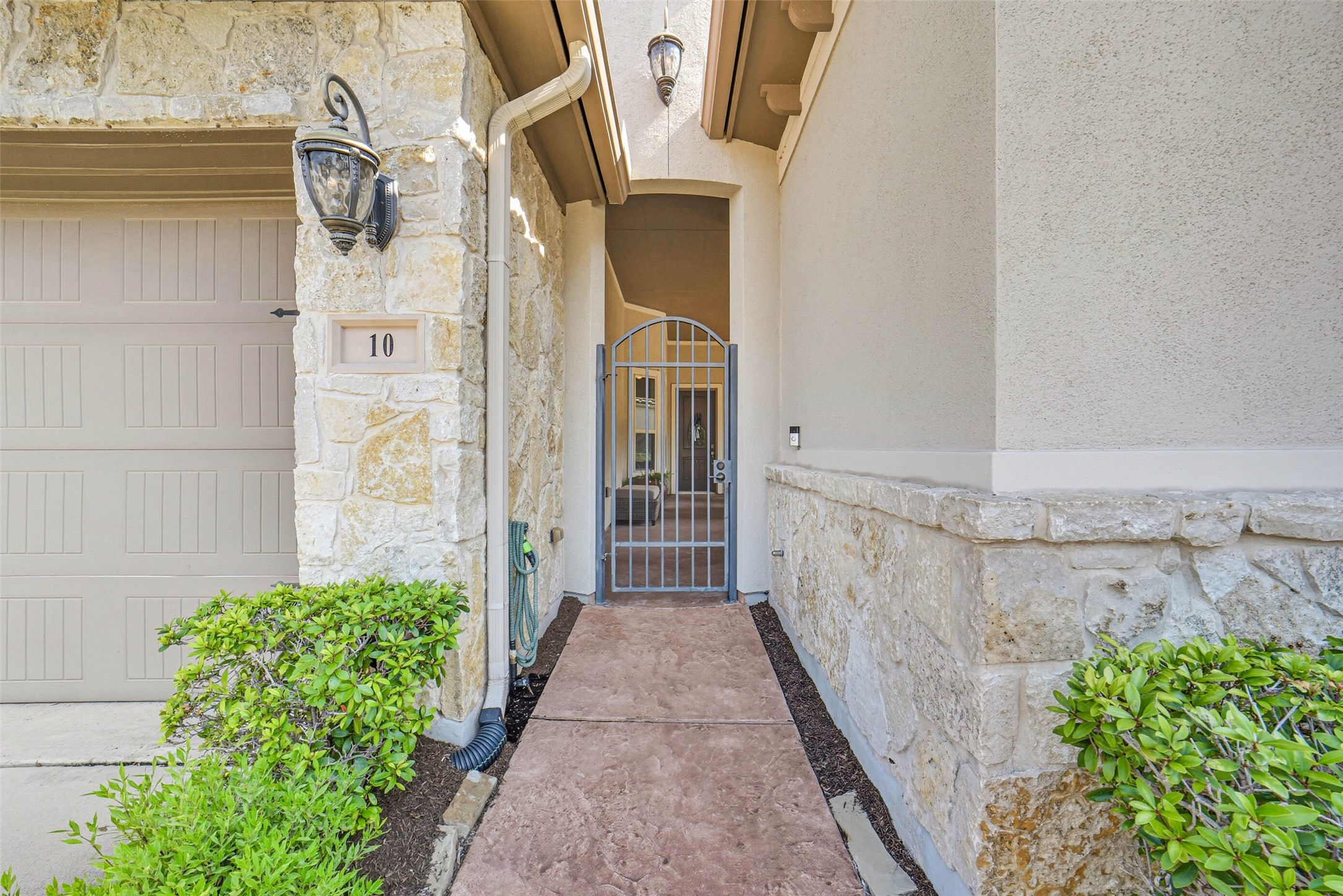 Lockable entry gate provides added security and privacy Lockable entry gate provides added security and privacy
