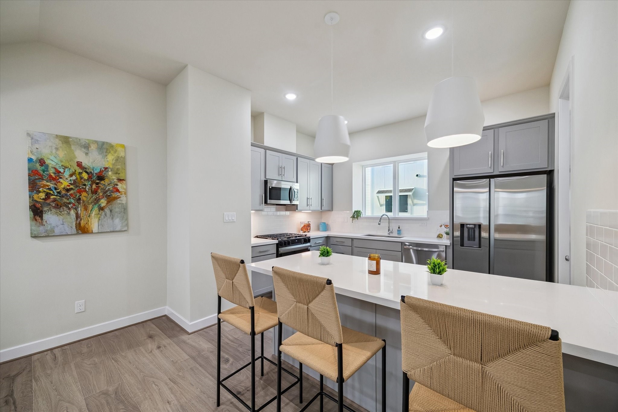 Representative photo showing the communitys model home kitchen. Layout and selections may vary.