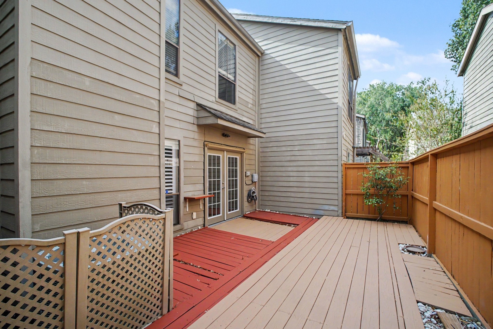 Private patio with access from living room