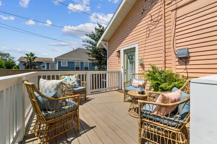 Relax on the spacious back deck