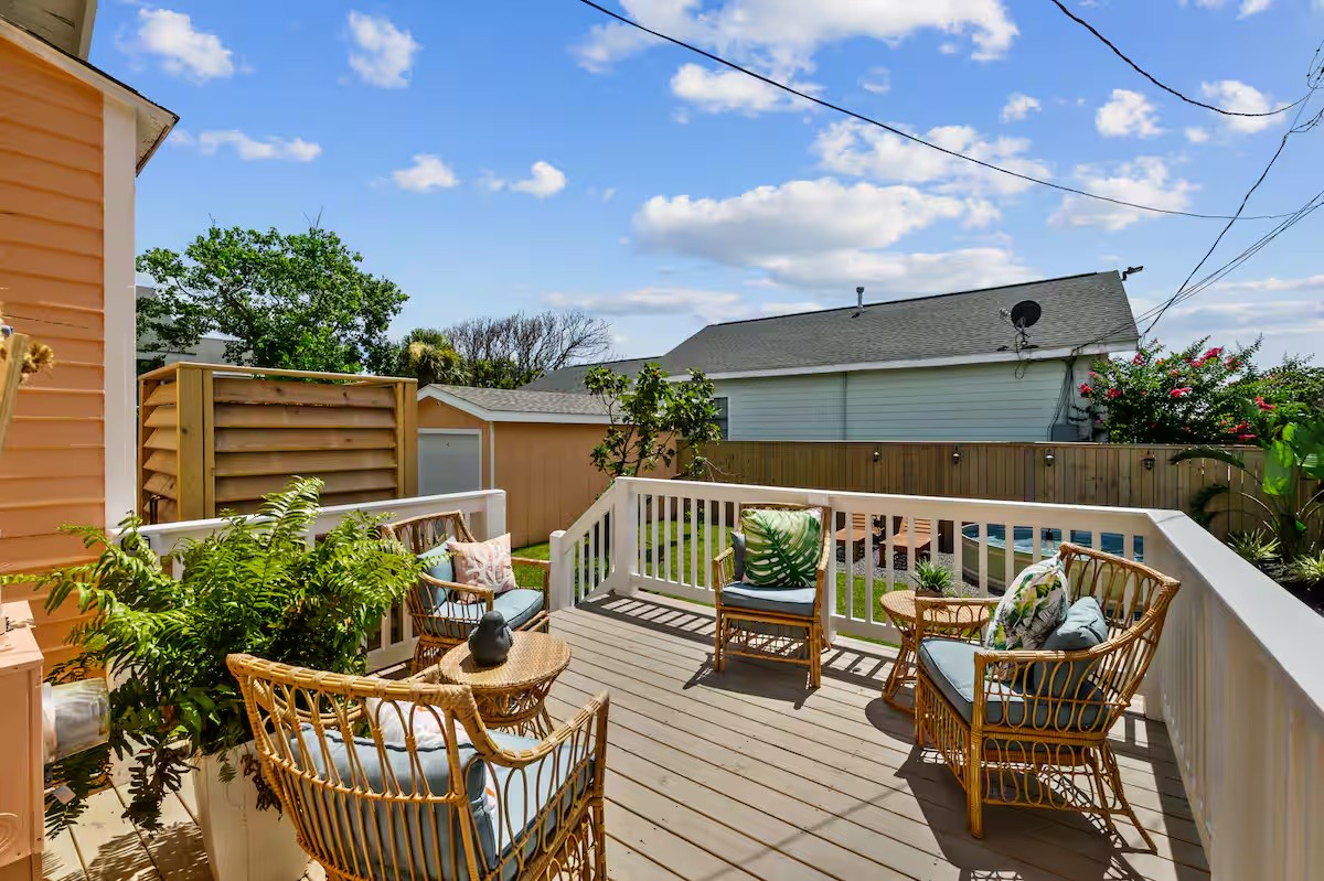 Relax on the spacious back deck