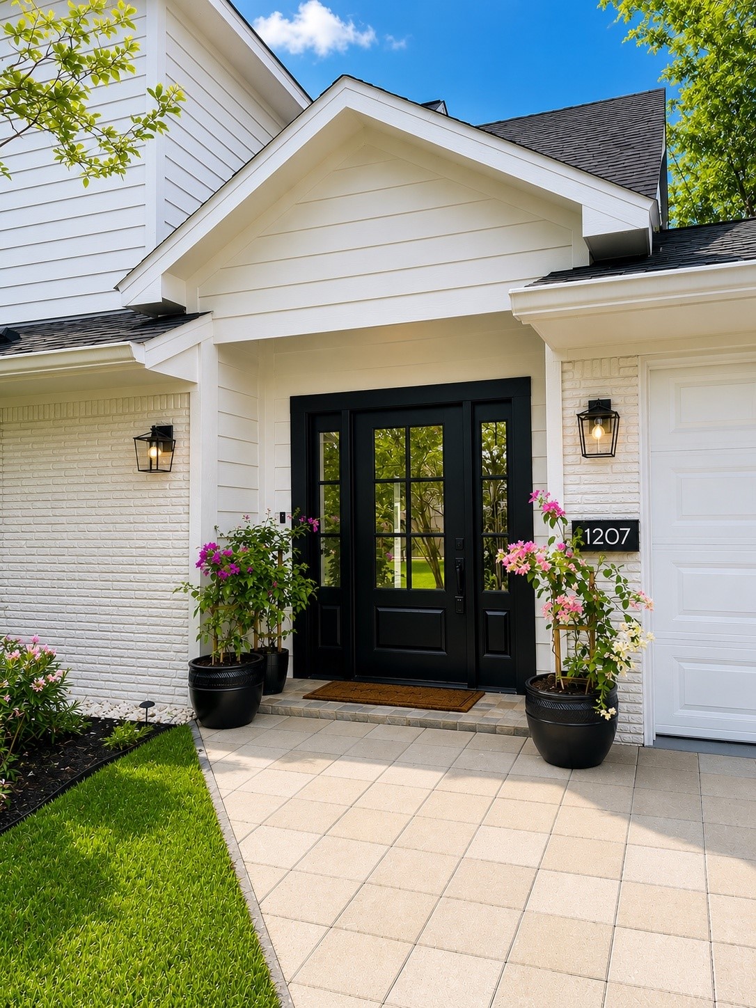 Inviting covered entry with timeless curb appeal