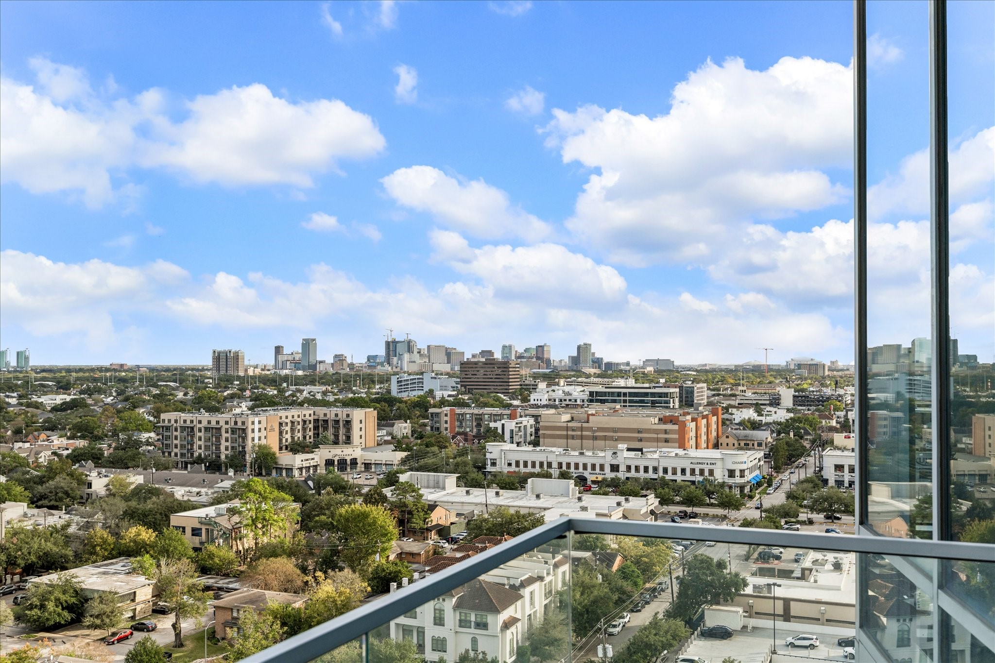 View toward Houston Medical Center and surrounding urban landscape.