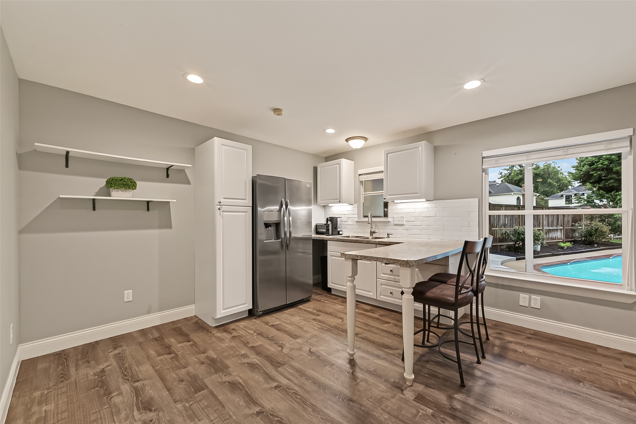 A Close up look at the Kitchen Space - includes full size refrigerator!