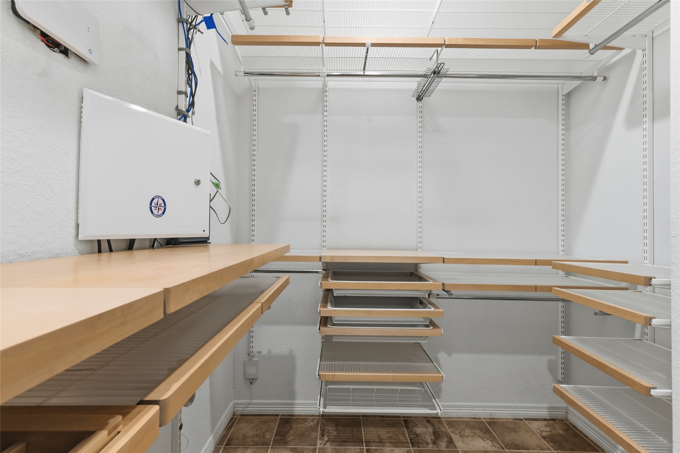 Custom closet organization for Primary Bedroom.