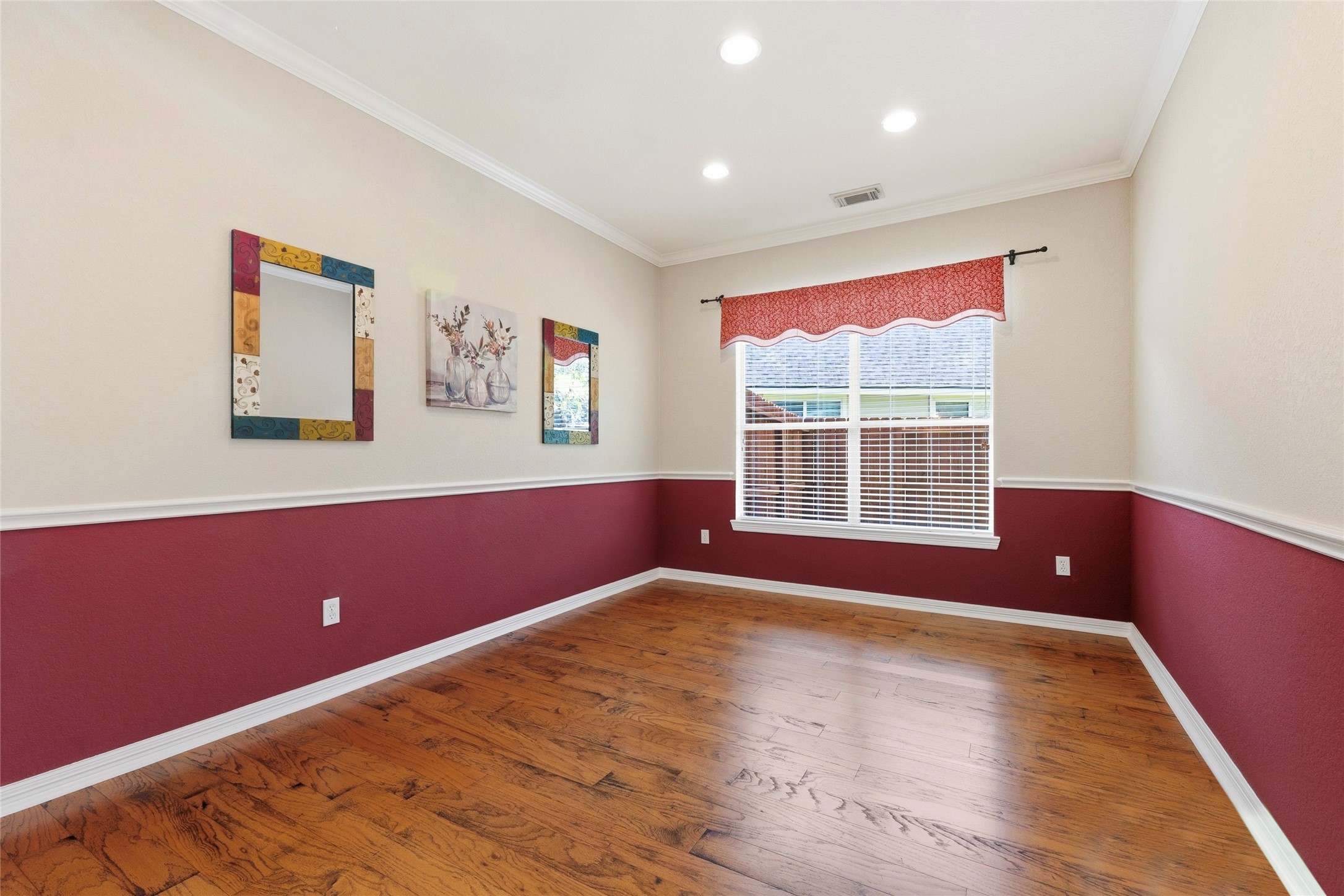 Formal Dining Room with beautiful wood floors.