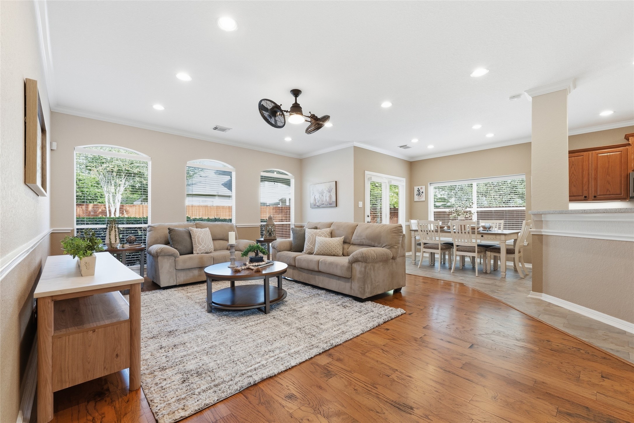 Bright and open living room space.