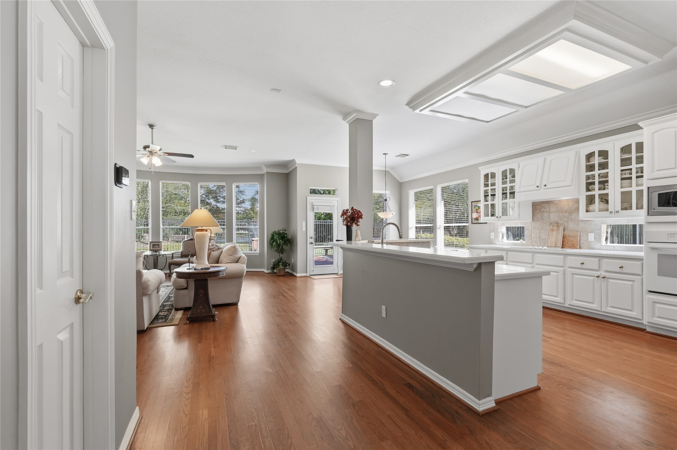 Kitchen and Living room.