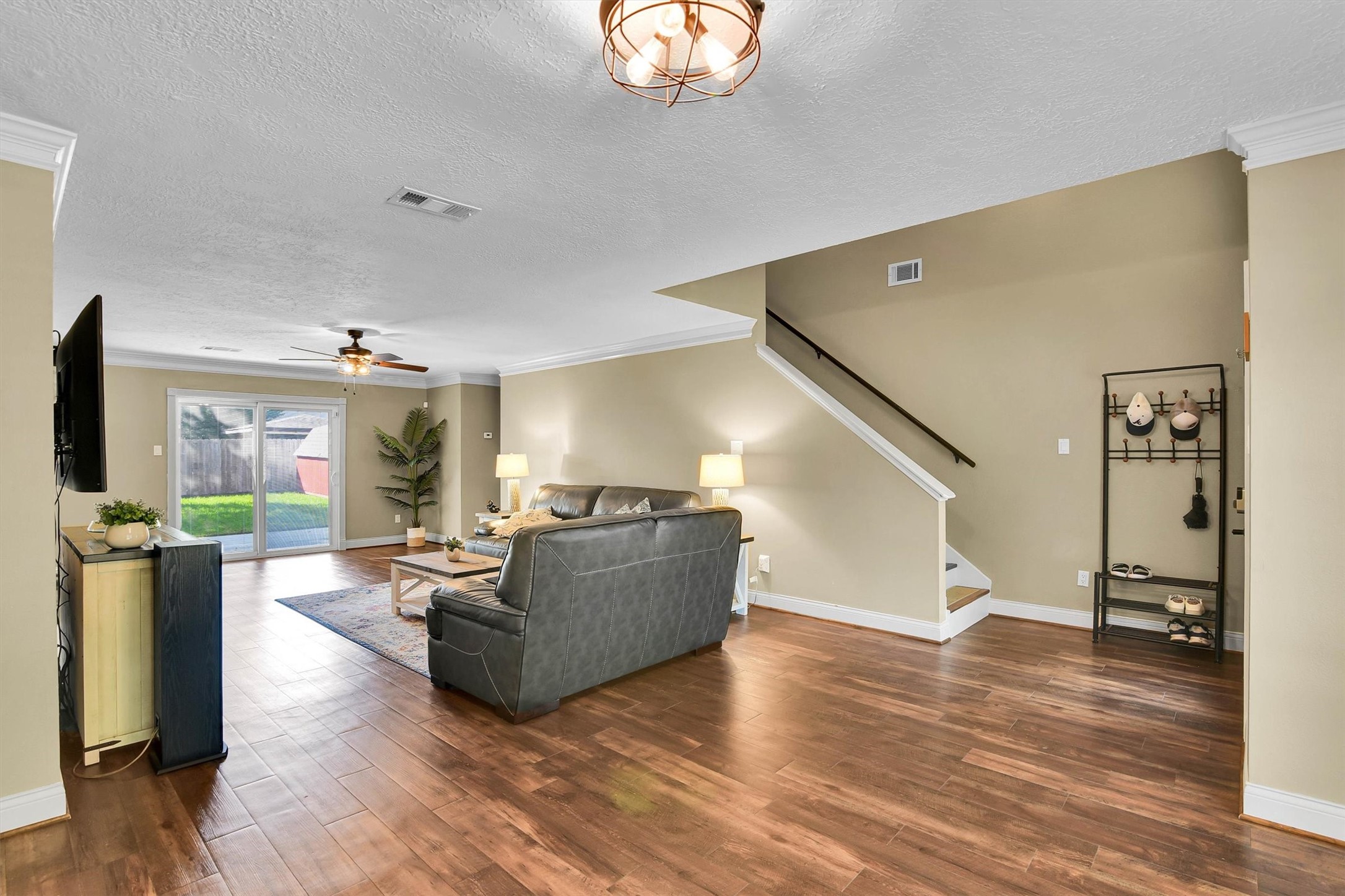Spacious living and dining room combo.