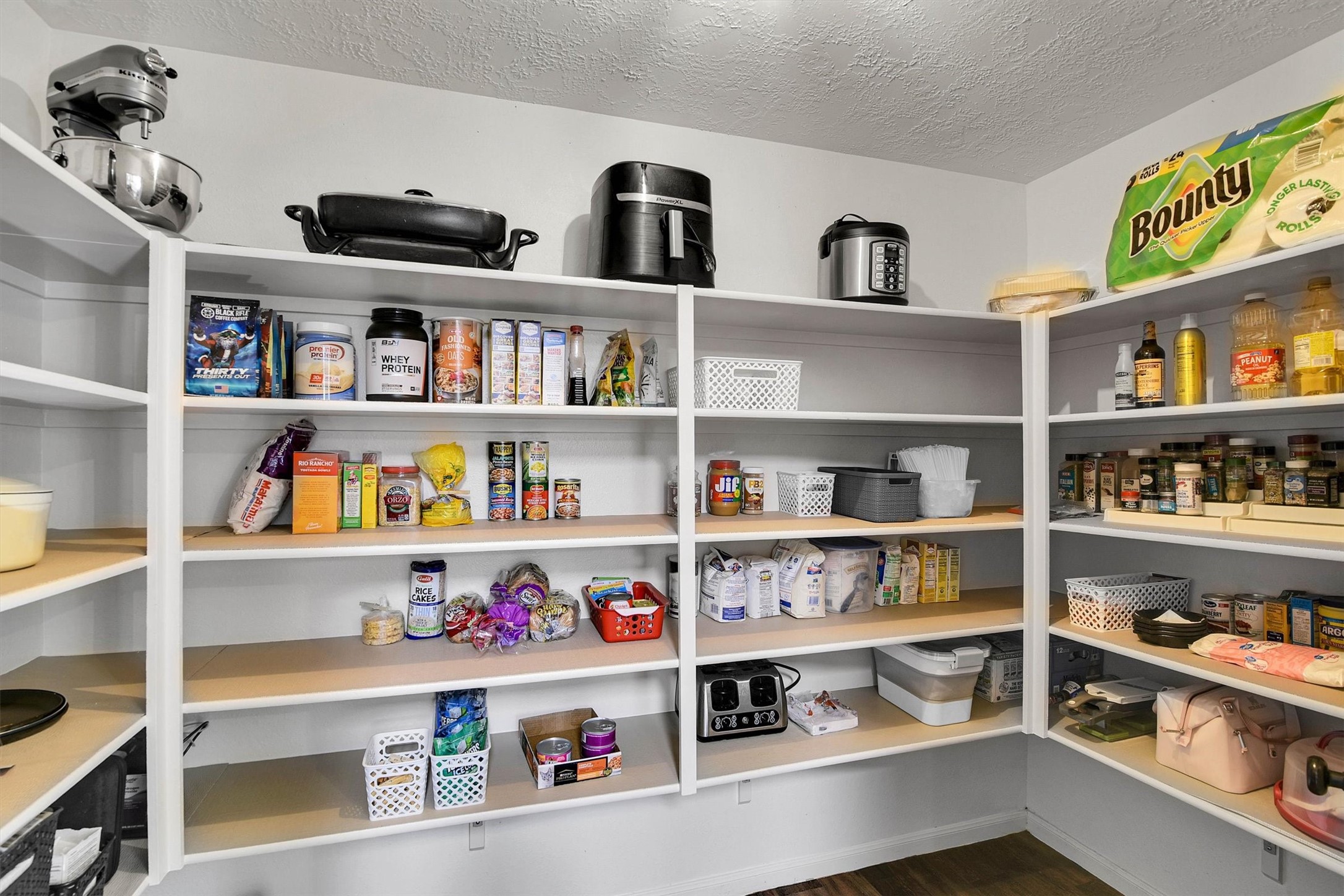 Spacious walk-in pantry.