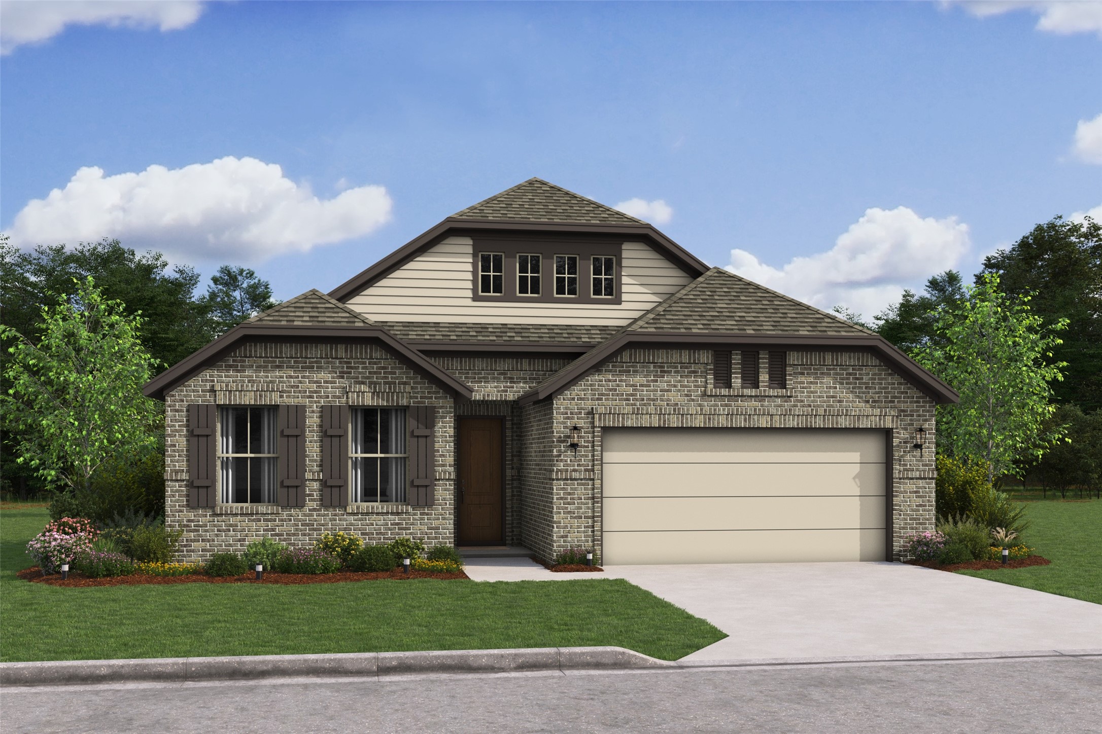Lovely Pasadena home design by K. Hovnanian Homes with elevation NA in amazing Grand Magnolia. (*Artist rendering used for illustration purposes only.)