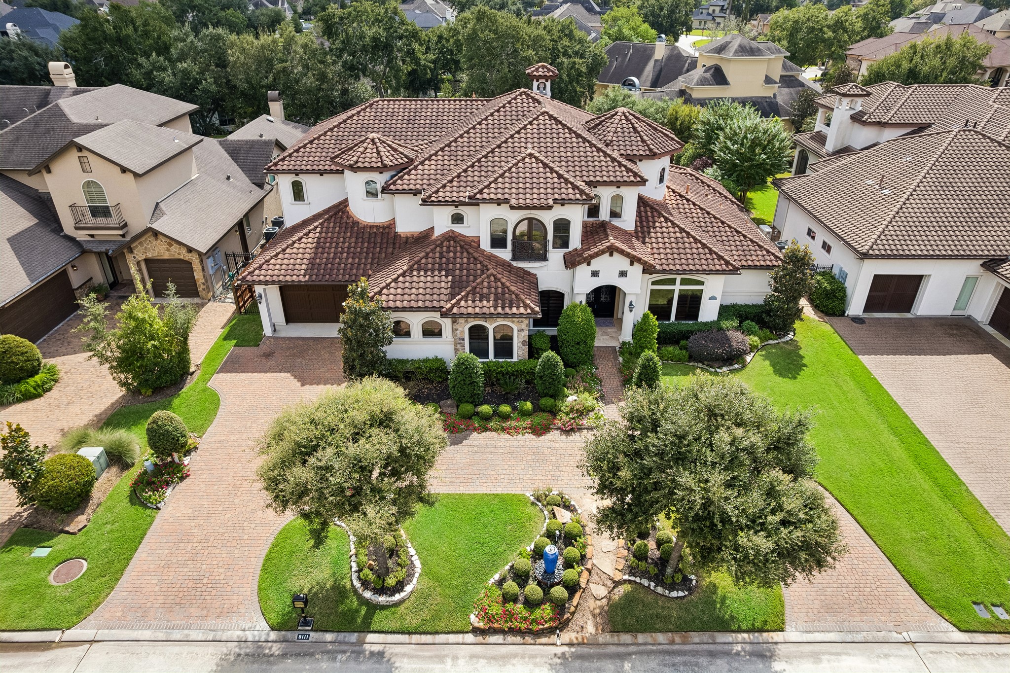 Ariel view of the grand estate, situated on an expansive 15,200 square foot lot. Ariel view of the grand estate, situated on an expansive 15,200 square foot lot.