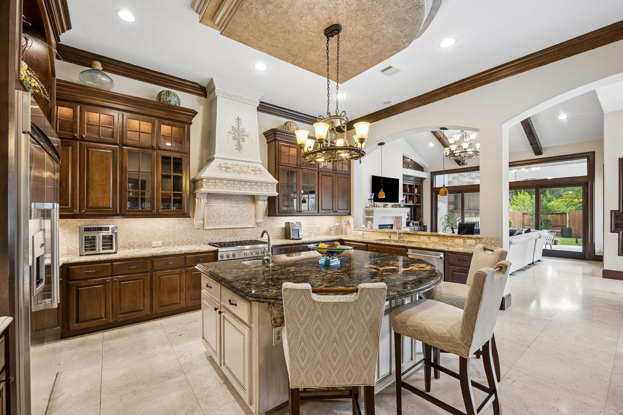 Another view of the kitchen looking back into the family room.