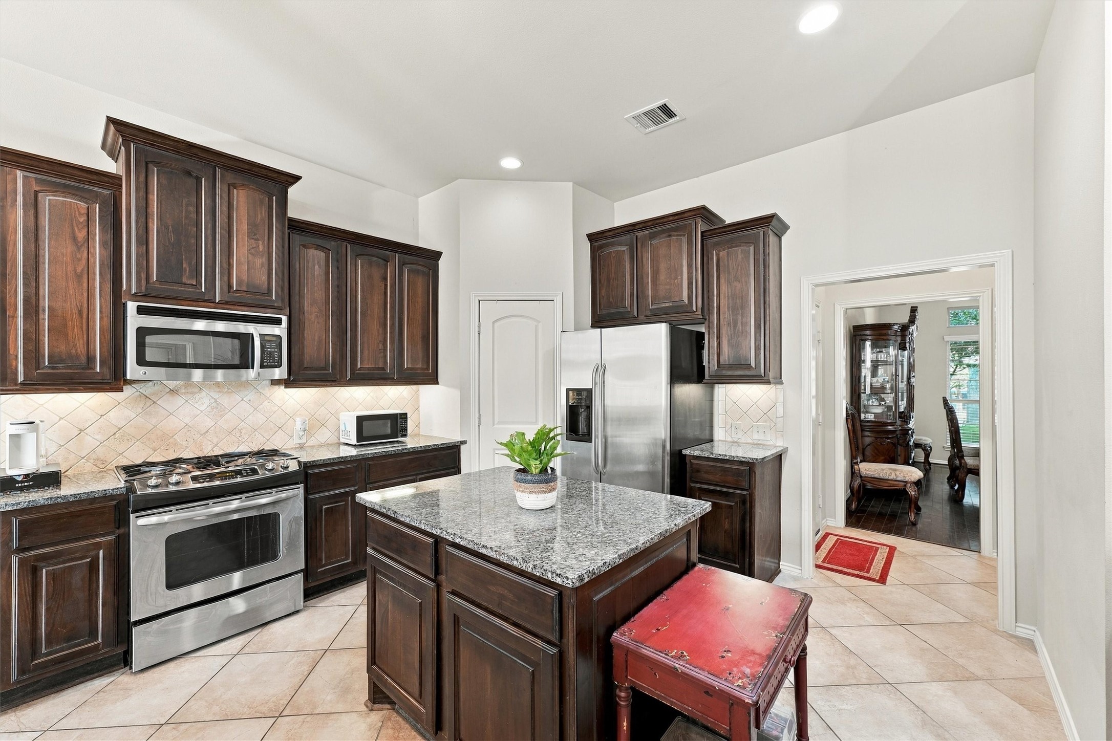 Spacious kitchen with plenty of storage and center island.