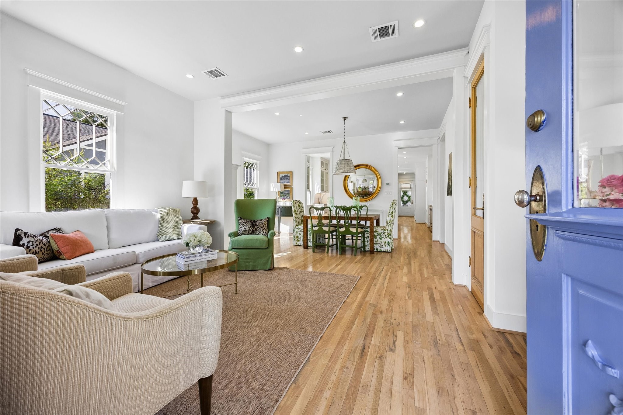 BRIGHT, OPEN LIVING AND DINING SPACES