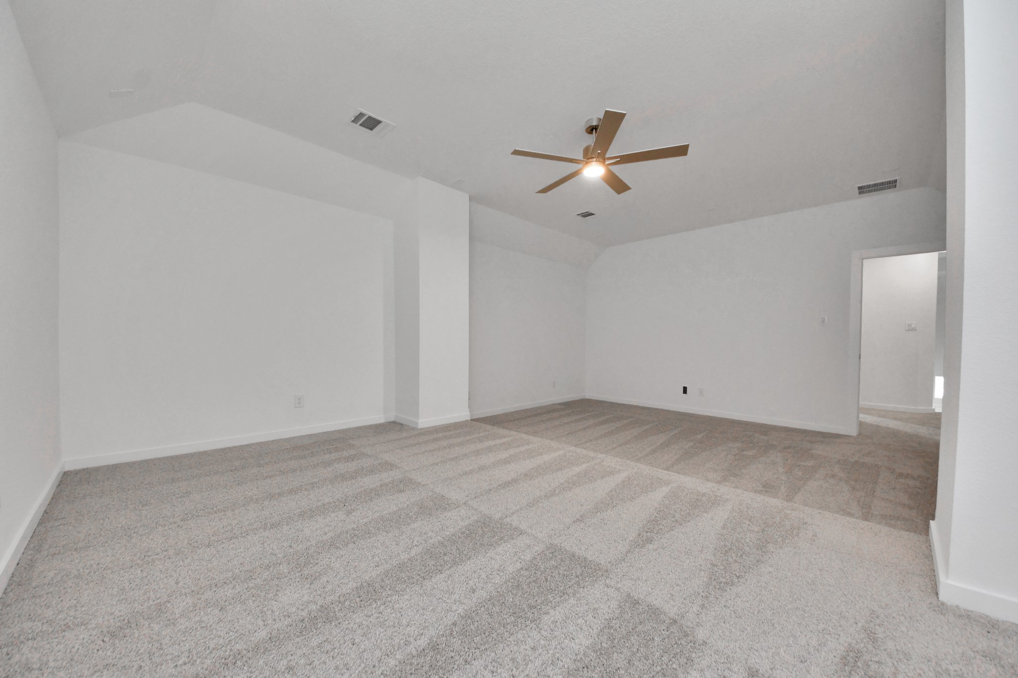 Take a look at this spacious media room.