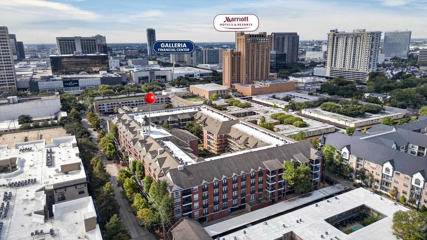 Just steps from The Galleria.  Enjoy a relaxed and entertaining urban lifestyle.