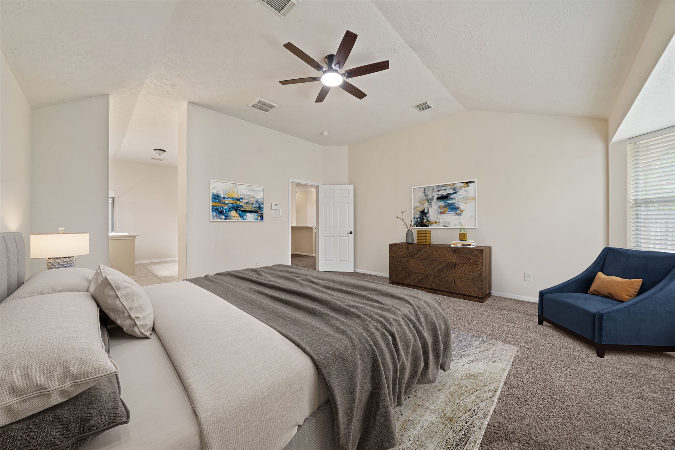 This bedroom is situated on the opposite of the home from the secondary bedrooms for added privacy *virtually staged