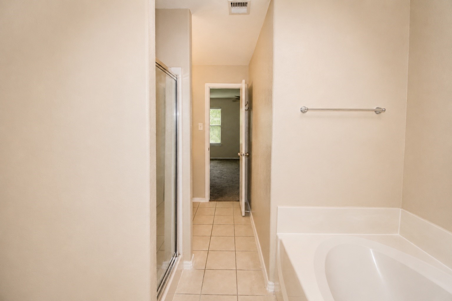 Primary bath features a soaking tub and separate shower!