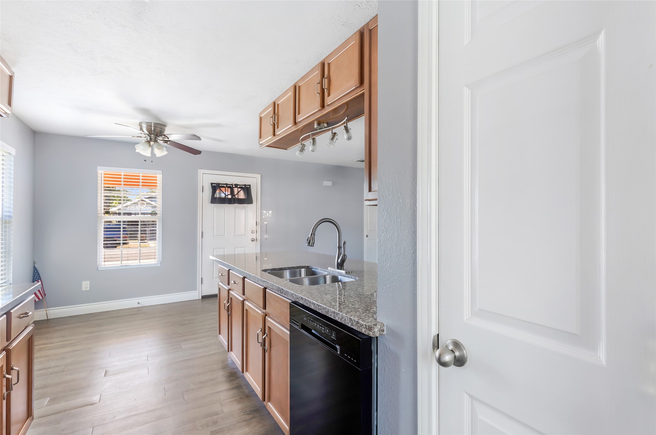 kitchen view from laundry area