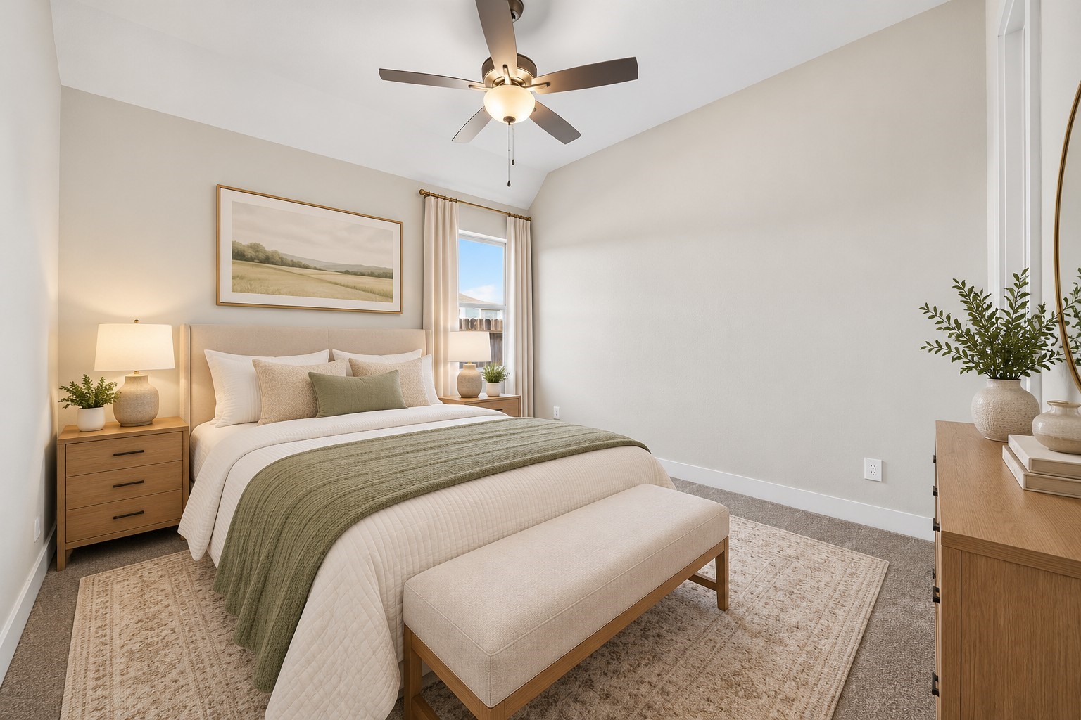 Secondary Bedroom  Additional View: Generous bedroom proportions and elevated ceilings provide flexibility for furniture arrangements and personal style.