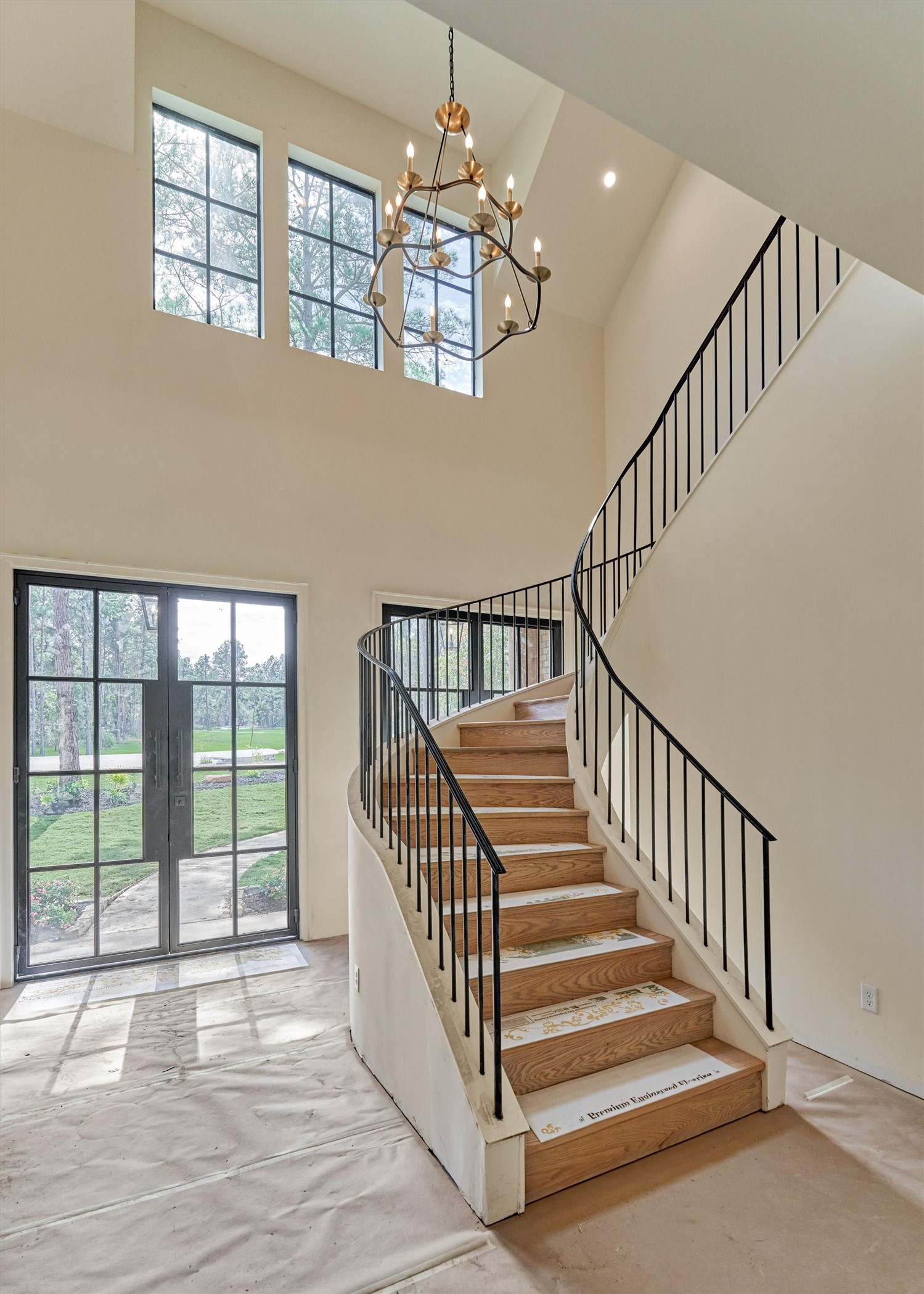 The floating spiral staircase represents a true architectural statement.