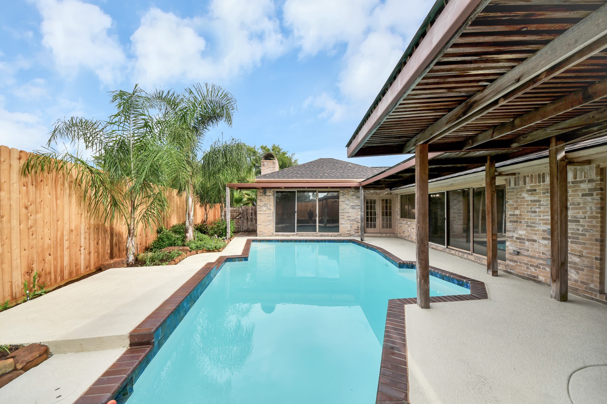 Another view showcases the privacy created by the homes surrounding layout and landscaping.