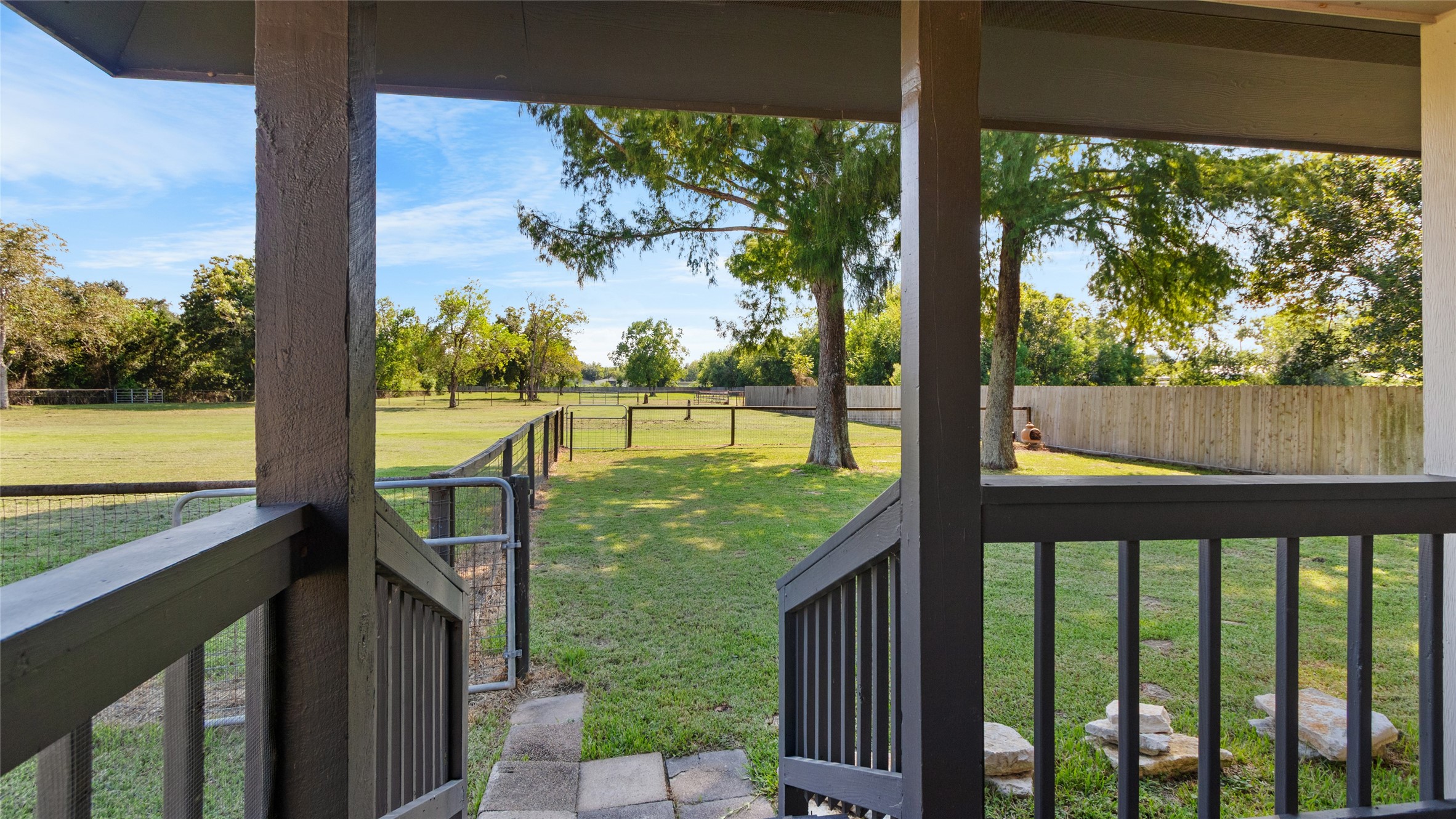 Covered deck to backyard