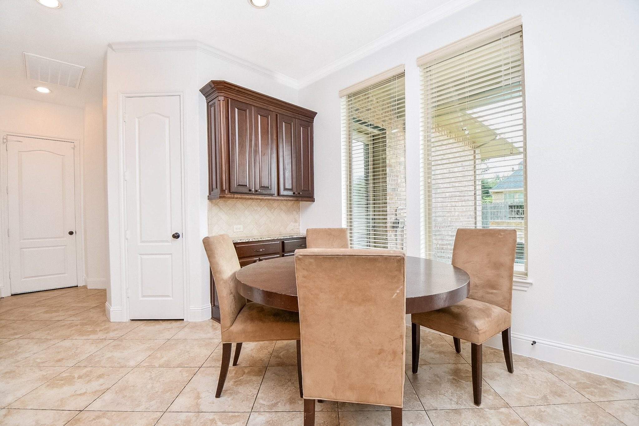 Breakfast room with built-ins.