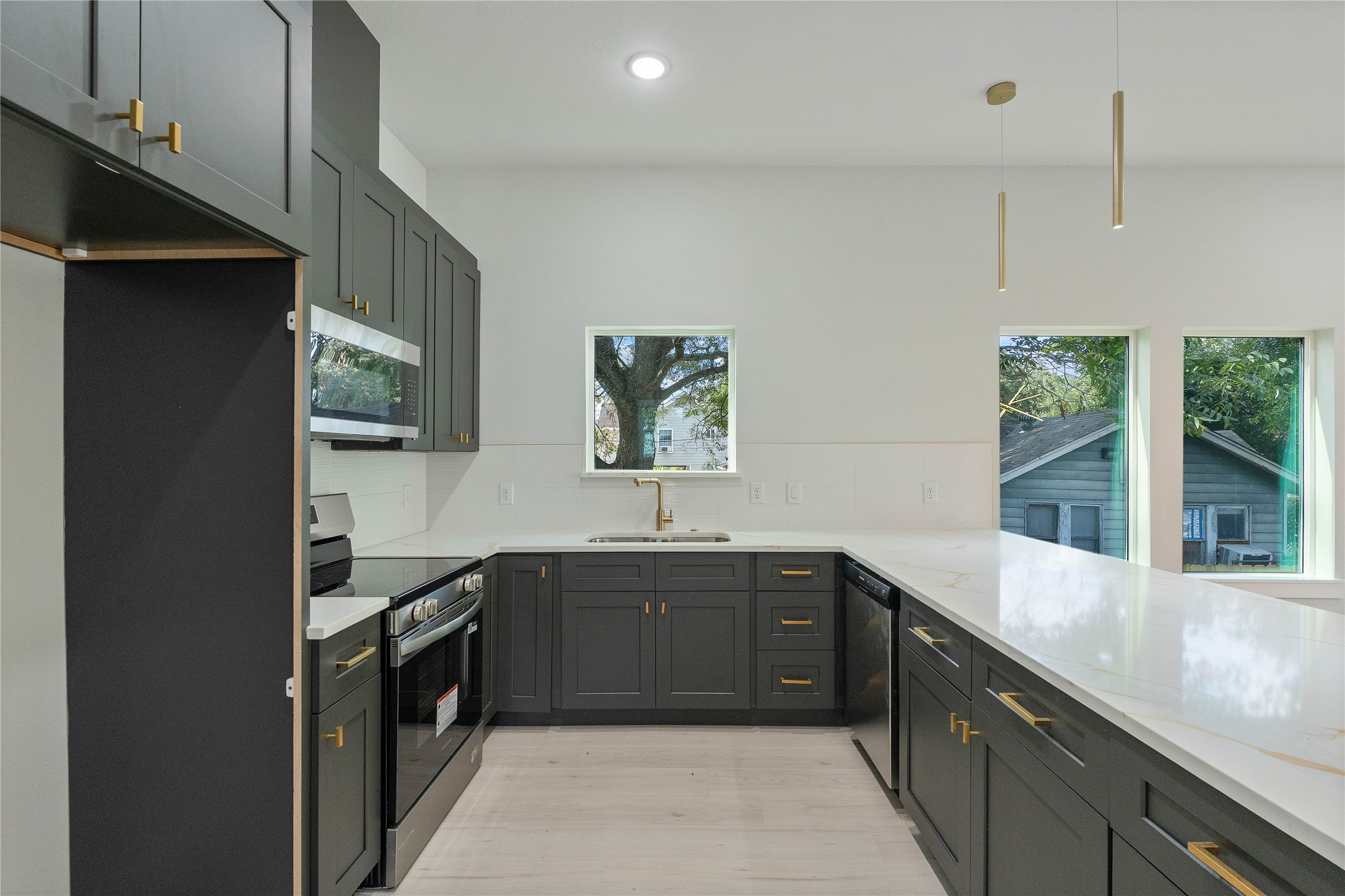 Chrome Appliance in Kitchen.