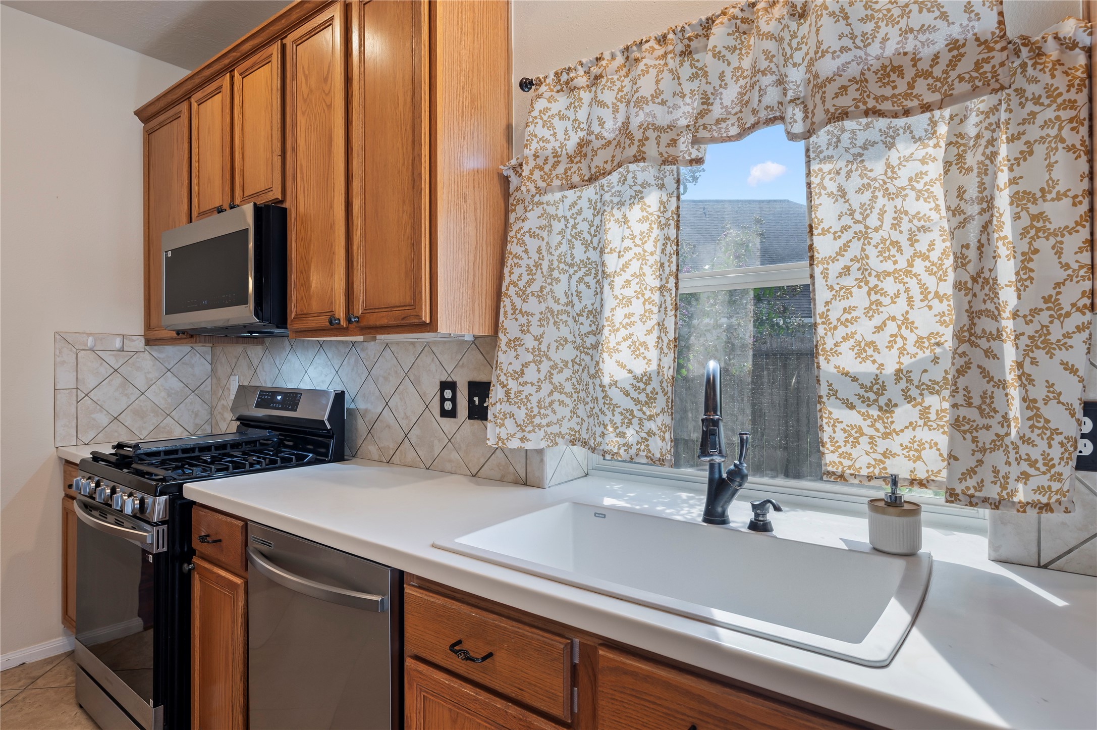 Natural light makes the kitchen sparkle