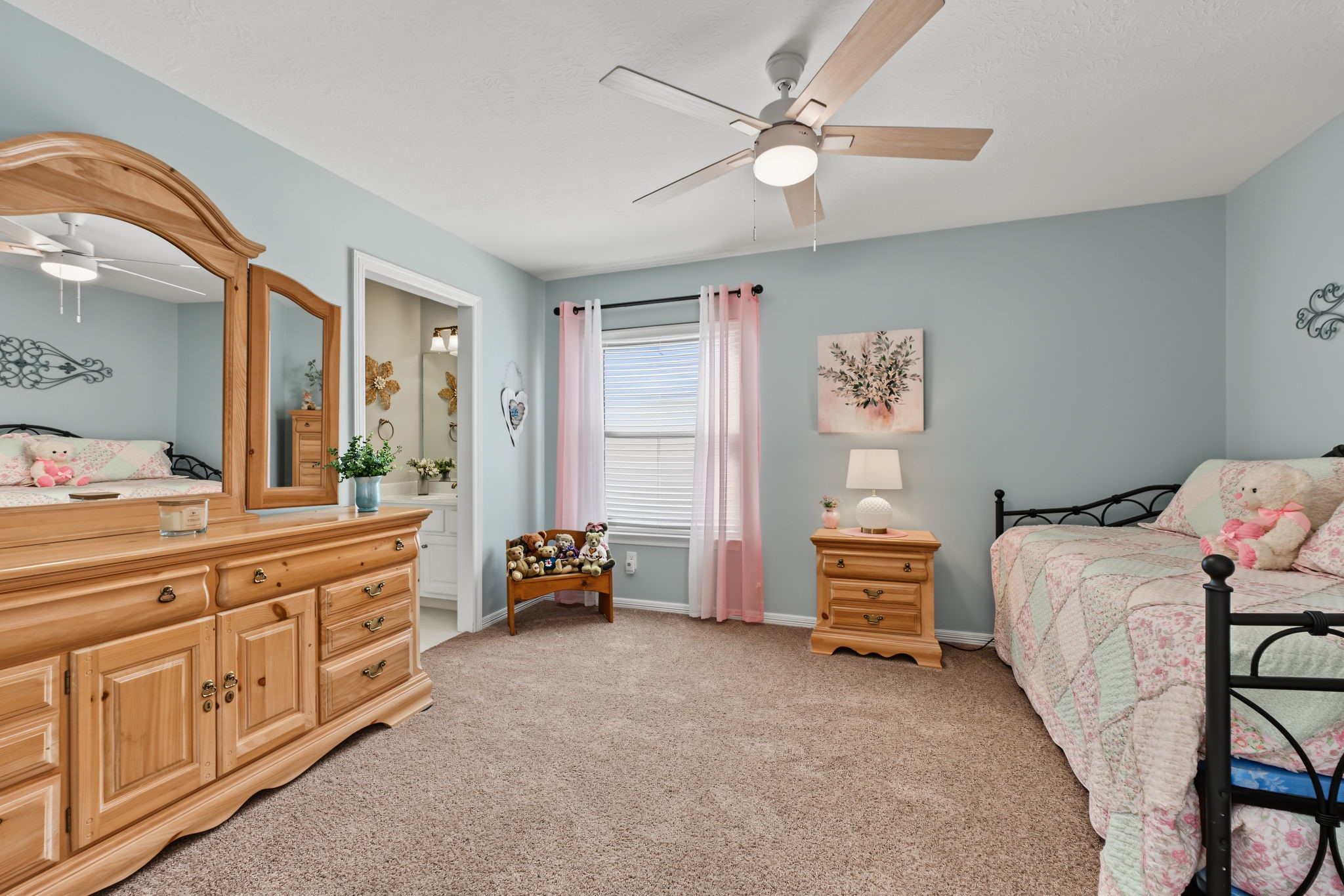 Bedroom #3 is approx 13' x 11' and is on the other side of the Jack & Jill bathroom as the 2nd Primary Bedroom.