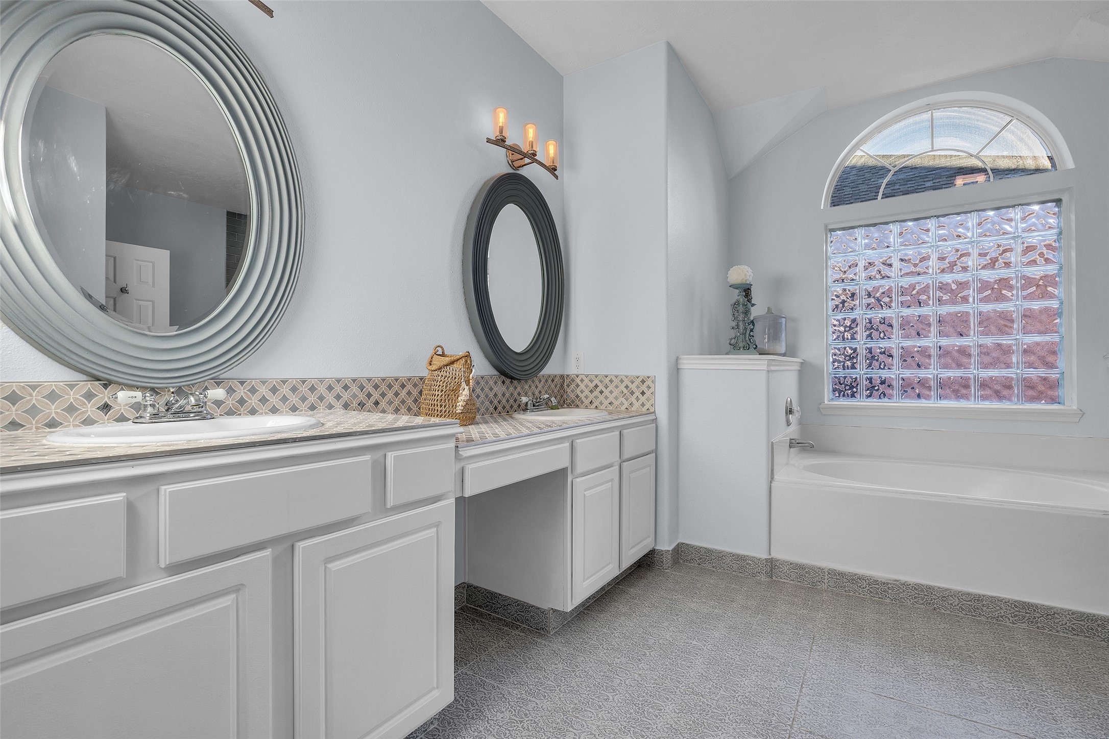 The recently remodeled primary bathroom is amazing!