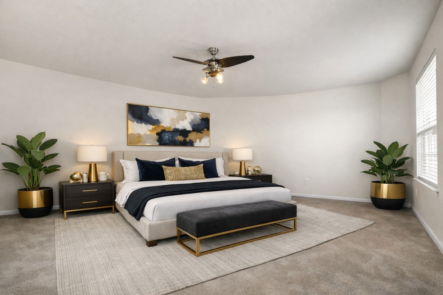 primary bedroom virtually staged