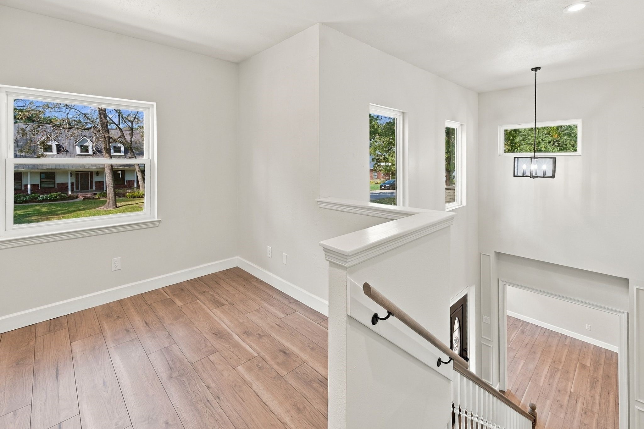 This large game room is at the top of the stairs and has plenty of room for your favorites! Pool table? Couches and a big TV?