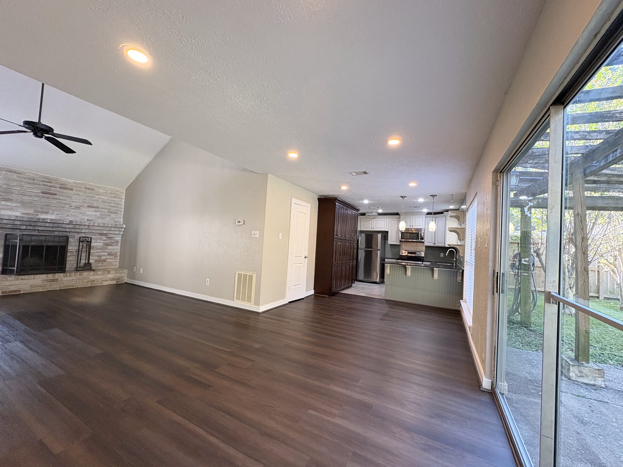 Kitchen is open to dining and social areas