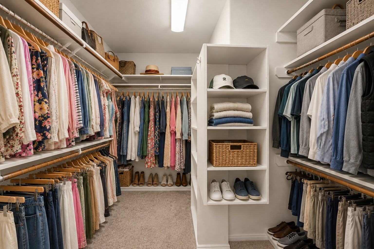 Primary closet with lots of space
